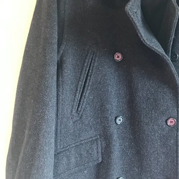 J. Crew Men's Wool Cashmere Dock Winter Button Dark Grey Peacoat Size S - Picture 6 of 6